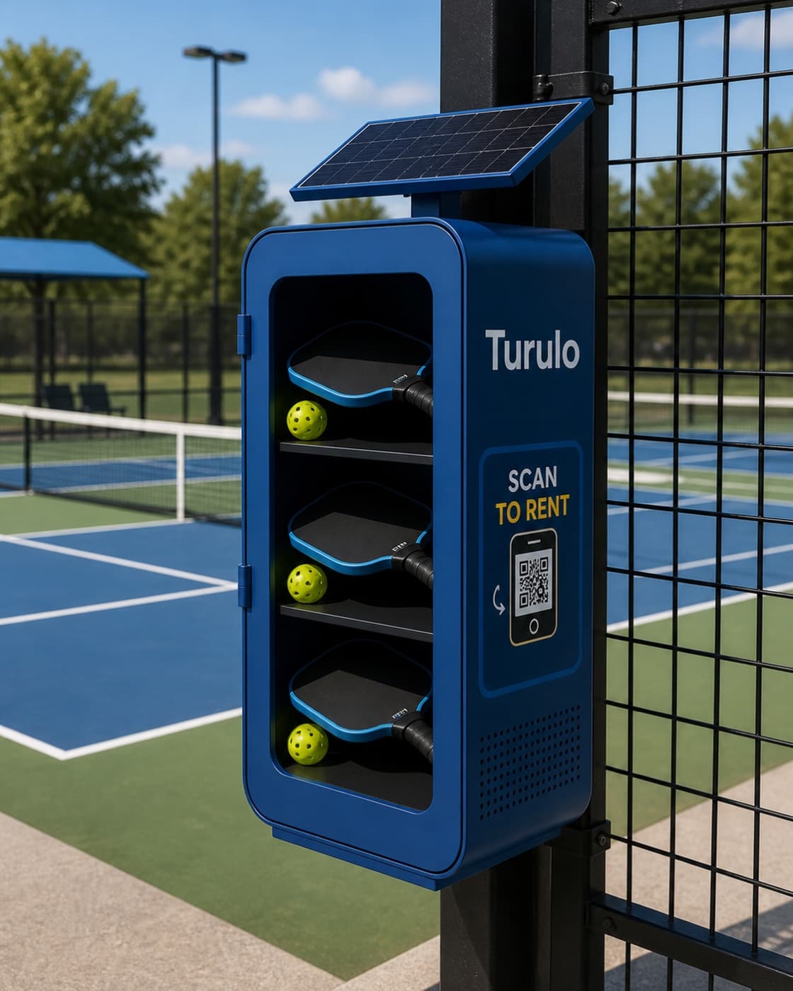 A Turulo station at racquet clubs and rec centers